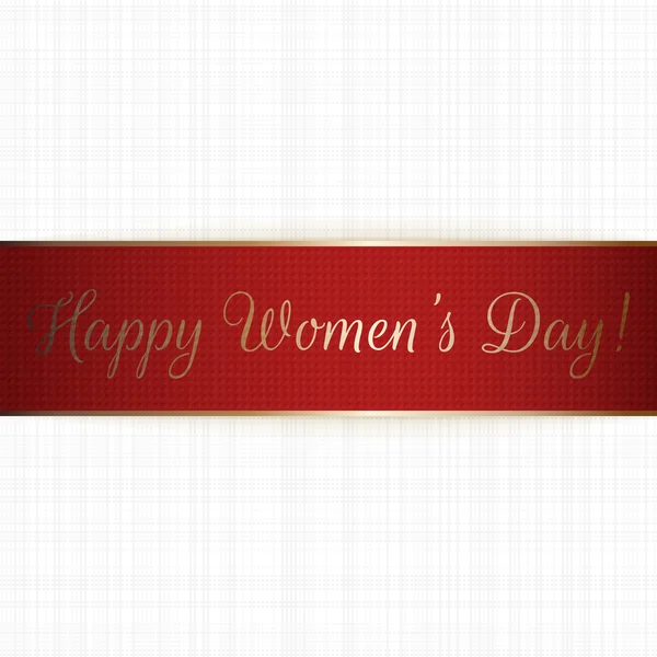 Красная лента поздравления с Днем женщин — стоковый вектор