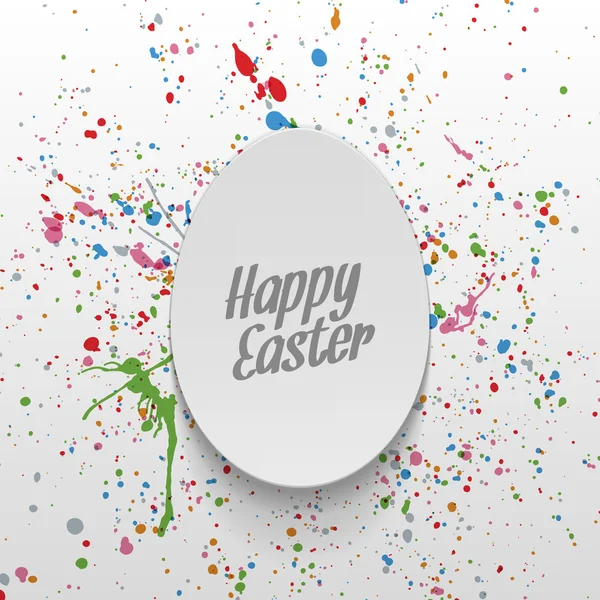 Easter realistic paper Egg greeting Label — Stock Vector