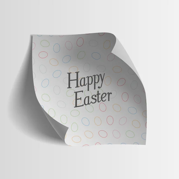 Plantilla de tarjeta de felicitación Pascua. Hoja de papel — Vector de stock