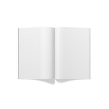 Dergi gerçekçi boş Mockup beyaz üzerinde
