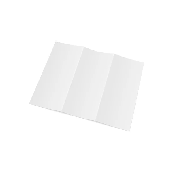 トリプル折る現実的な A4 白紙の文書 — ストックベクタ