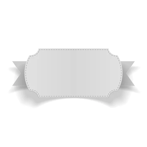 Ρεαλιστική λευκό κενή καρτέλα στην κορδέλα — Διανυσματικό Αρχείο