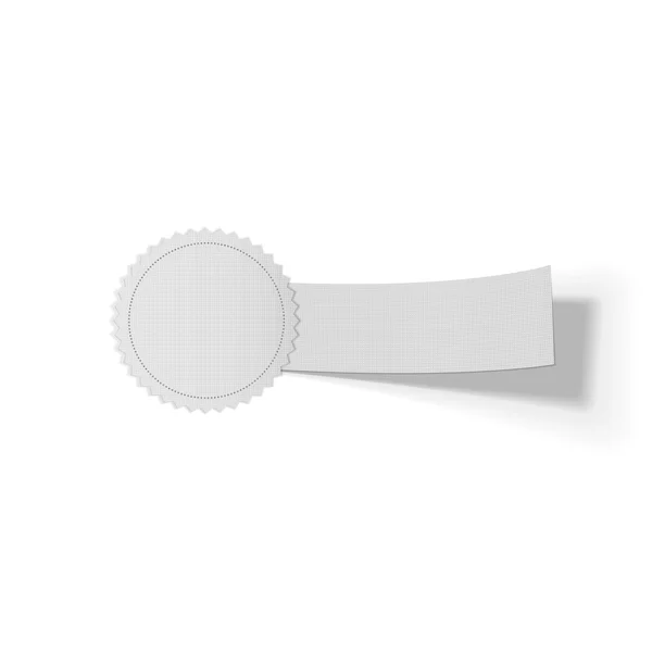 Plantilla de emblema blanco realista en cinta — Vector de stock