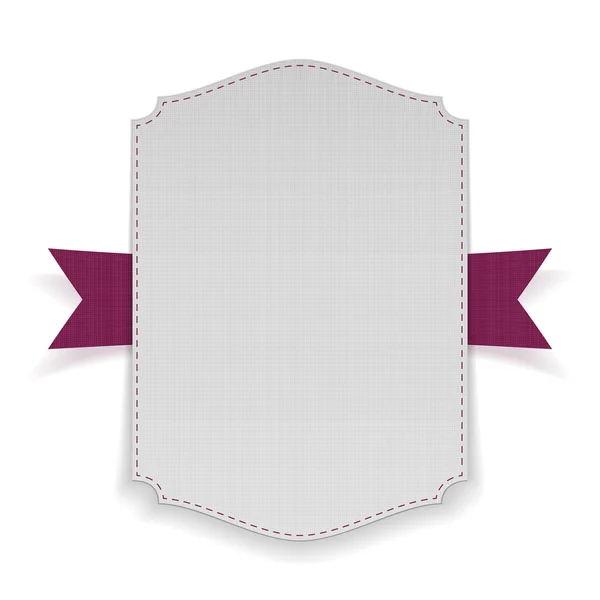 Weißes Banner auf violettem Band — Stockvektor
