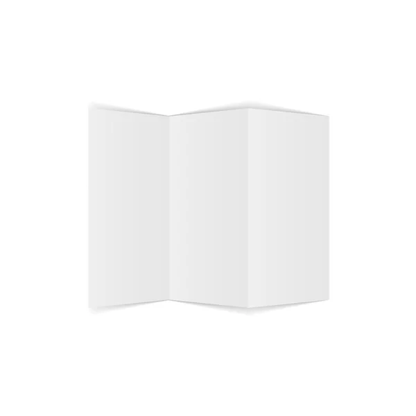 Trebladiga tomma papper sidmall — Stock vektor