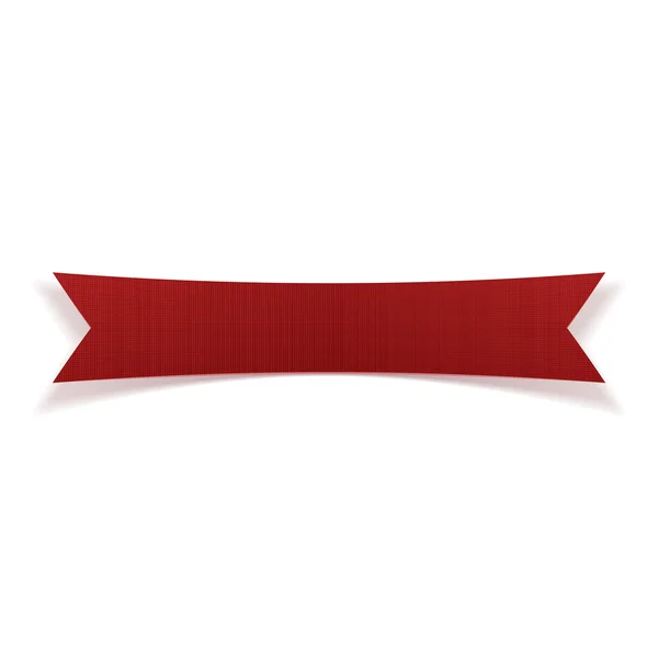 Nastro tessile di saluto rosso con ombre — Vettoriale Stock