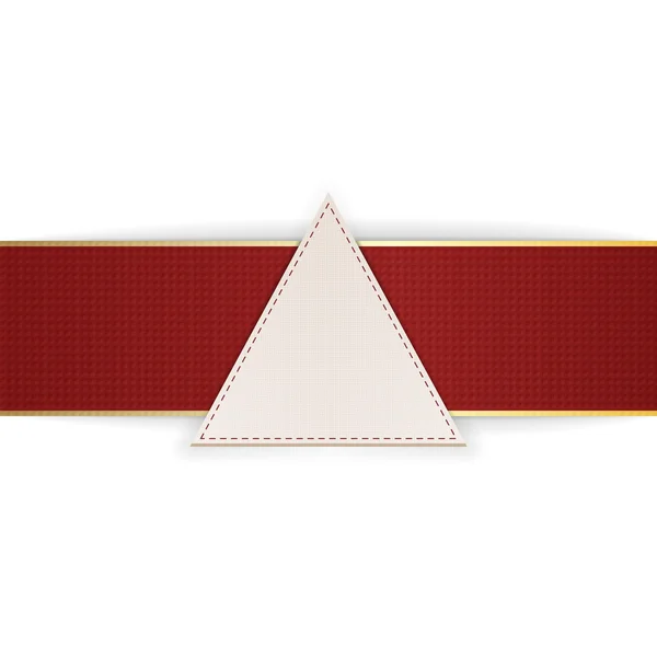 Emblema del Triángulo de Saludo con Cinta Roja — Vector de stock