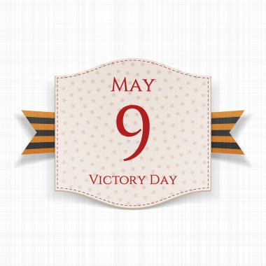 Zafer günü beyaz afiş st. George ile şerit