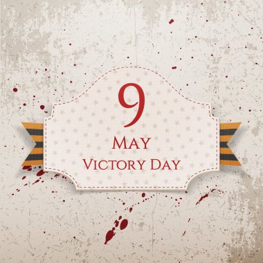 Zafer günü beyaz amblem st. George ile şerit