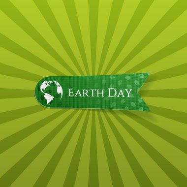 Dünya günü gerçekçi yeşil tekstil etiket