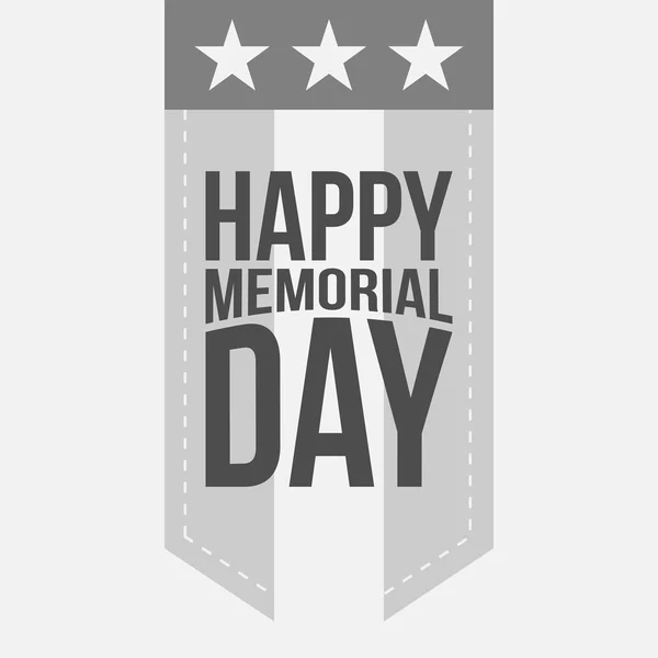 Happy Memorial Day Label with Text — Stock Vector