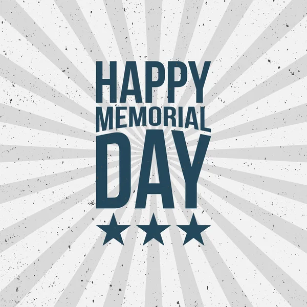 Memorial Day Type on striped grunge Background — Stock Vector