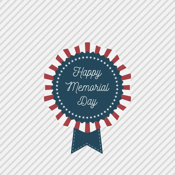 Memorial Day vector patriotic Emblem with Text — Stock Vector