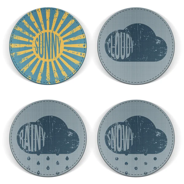 Weather retro scratched circle Banners — Stock Vector
