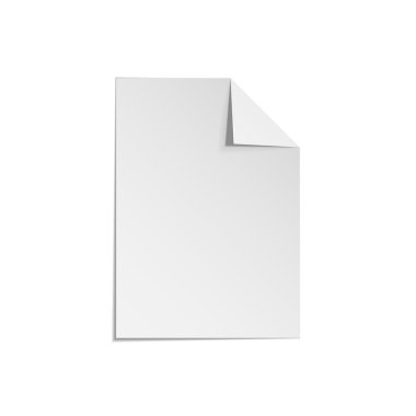 Katlanmış köşeye ile kağıt levha