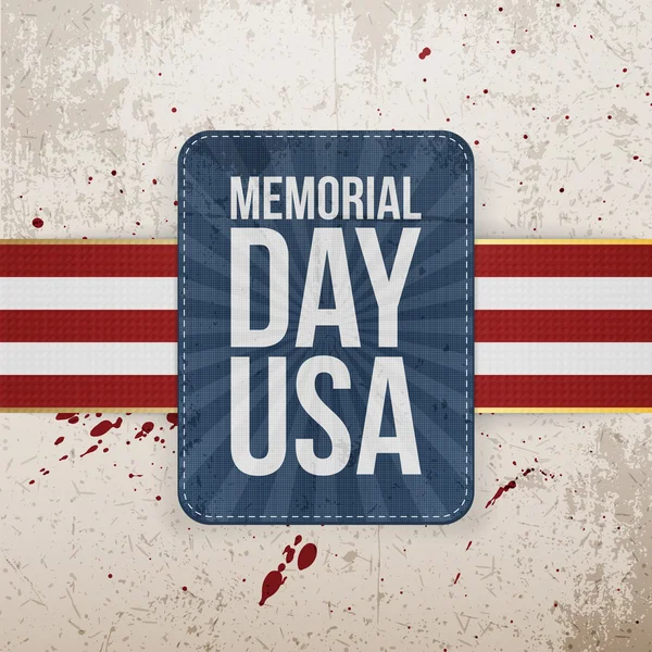 Memorial Day Sinal festivo dos EUA com fita — Vetor de Stock