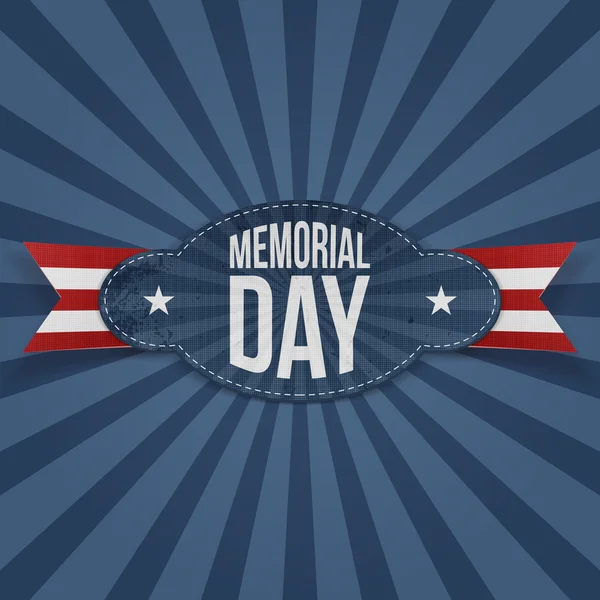 Emblema realista do Memorial Day com texto — Vetor de Stock