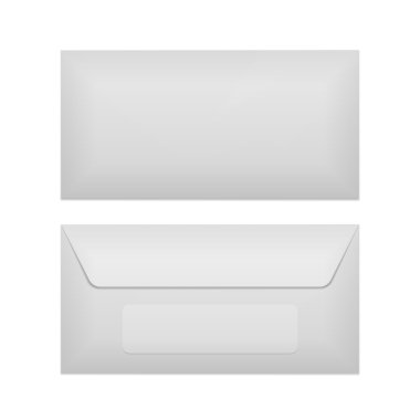 Arka ve ön gerçekçi zarf şablonu