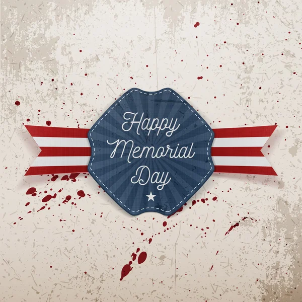 Happy Memorial Day patriotic Emblem with Text — Stock Vector