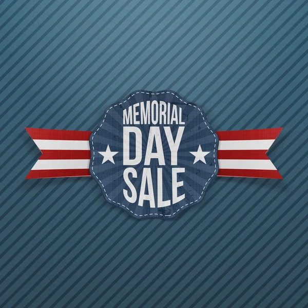 Venta de Memorial Day Emblema festivo con cinta — Vector de stock