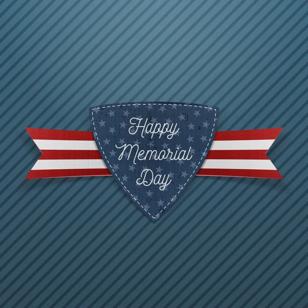 Happy Memorial Day patriotic Emblem and Ribbon — Stock Vector