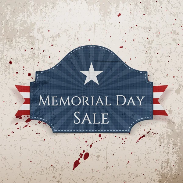 Memorial Day försäljning realistisk affisch och band — Stock vektor