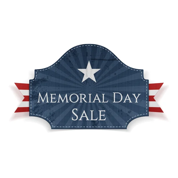Cartel y cinta textil de Memorial Day Sale — Vector de stock