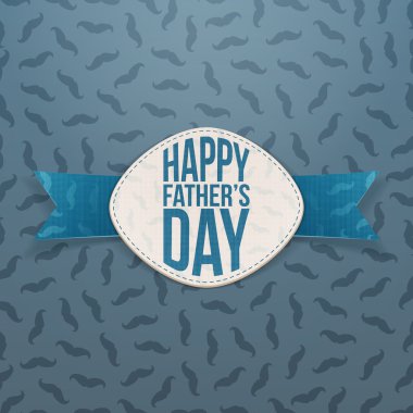 Mutlu Babalar günü amblemi ile mavi kurdele