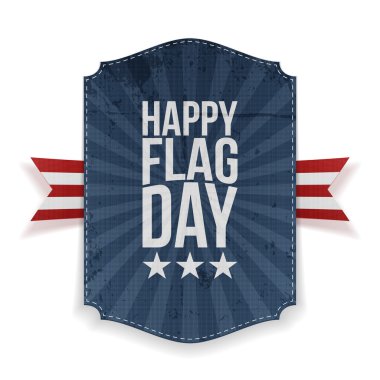 Şerit ve gölge ile mutlu bayrak günü etiketi