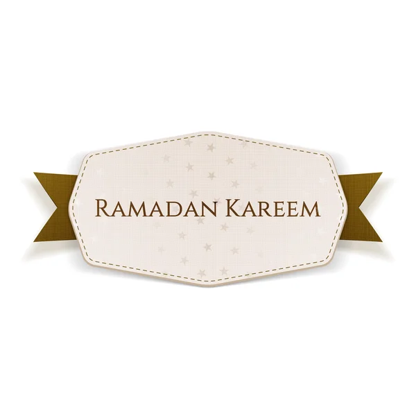 Ramadán Kareem Banner con texto y cinta — Vector de stock