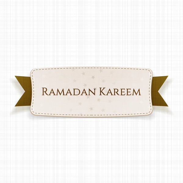 Tag Ramadan Kareem con testo e nastro — Vettoriale Stock