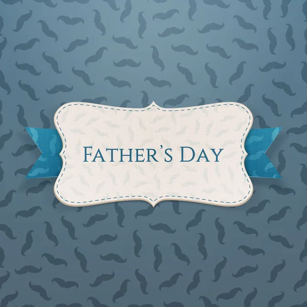 Fathers Day Label with Ribbon and Text — Stock Vector