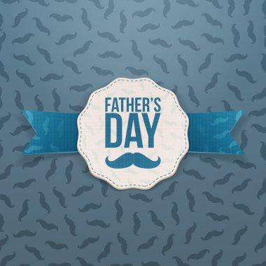 Babalar günü amblemi ile şerit ve metin tebrik