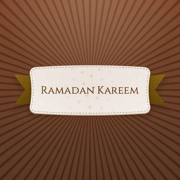 Ramadán Kareem etiqueta de saludo con texto — Archivo Imágenes Vectoriales