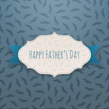 Mavi kurdele ile mutlu Babalar günü Festival etiketi