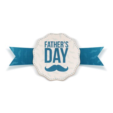 Babalar günü gerçekçi amblemi ile şerit ve metin