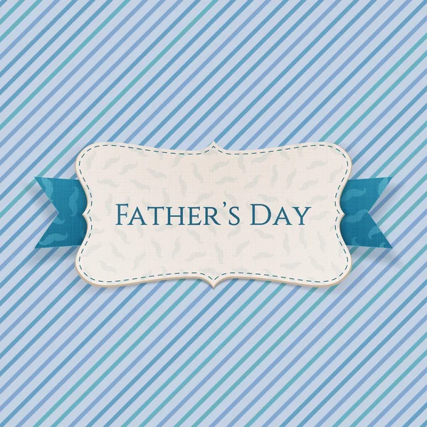 Fathers Day realistic Label with Ribbon and Text — Stock Vector