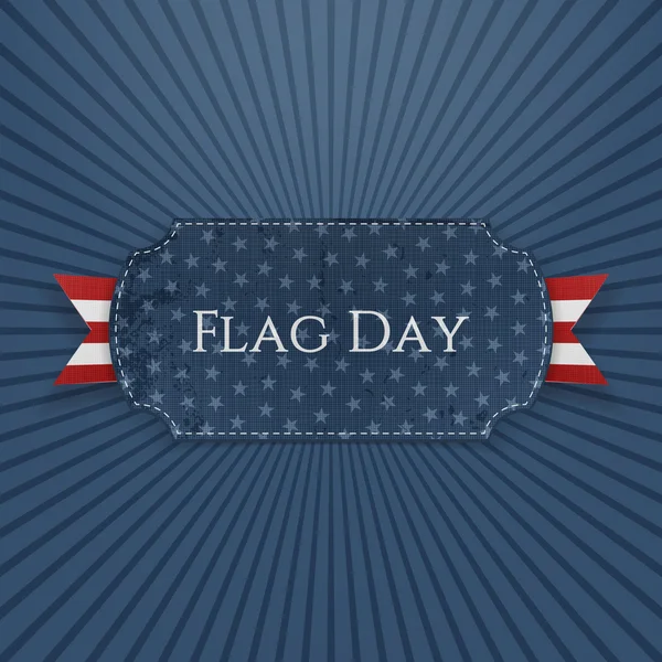 Flagga Day Label med realistiska band och skugga — Stock vektor