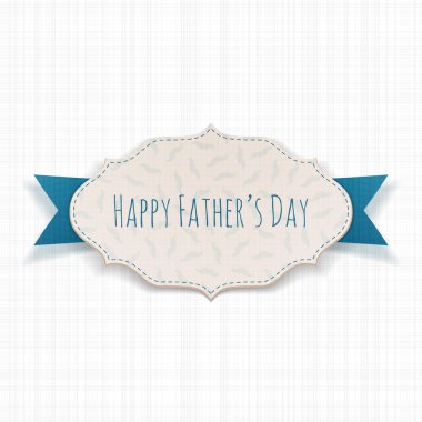 Mavi kurdele ile mutlu Babalar günü kağıt etiket