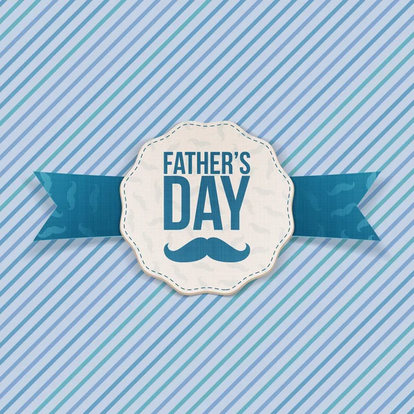 Fathers Day paper Emblem with Ribbon and Text — Stock Vector