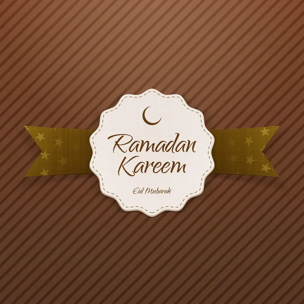 Ramadán Kareem Eid Mubarak Emblema de papel — Vector de stock