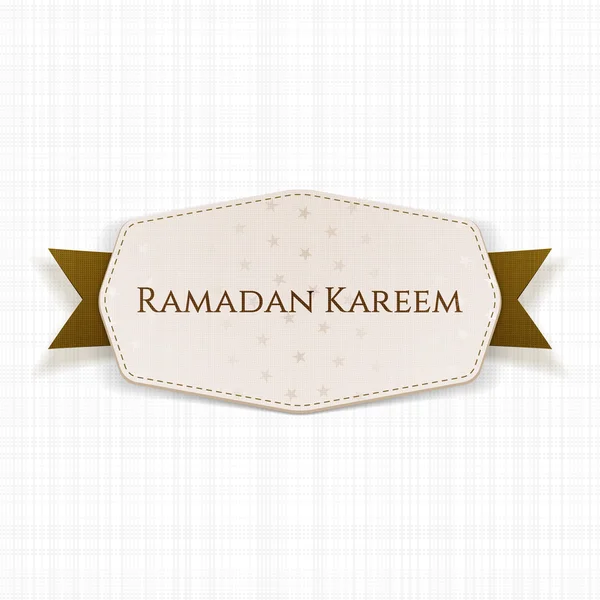 Ramadan Kareem papír Banner, a szöveges és a szalag — Stock Vector