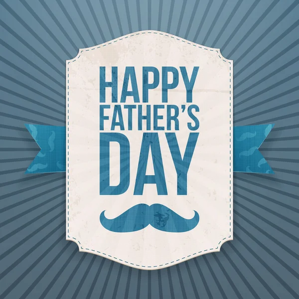 Ευτυχισμένος Πατέρες ημέρα πανό με χαιρετισμό κορδέλα — Διανυσματικό Αρχείο
