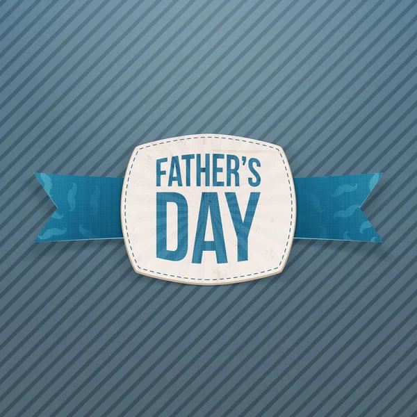 Fathers Day Emblem with greeting Ribbon and Text — Stock Vector