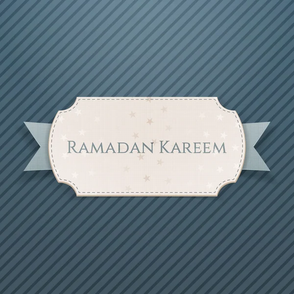 Ramadan Kareem festive Card with greeting Ribbon — Stock Vector