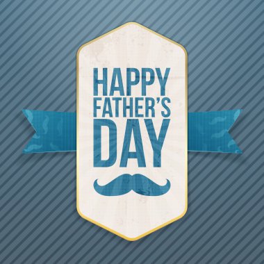 Mutlu Babalar günü gerçekçi Poster kurdele ile