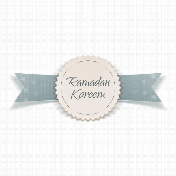 Ramadan Kareem Emblema realista com fita — Vetor de Stock