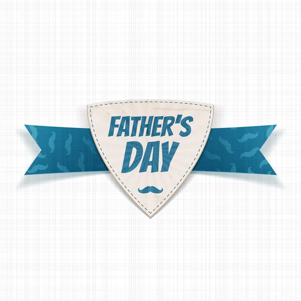 Fathers Day paper Label with greeting Ribbon — Stock Vector