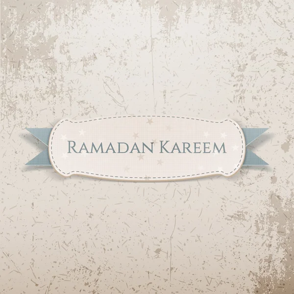 Ramadán Kareem papel Banner con cinta de saludo — Archivo Imágenes Vectoriales