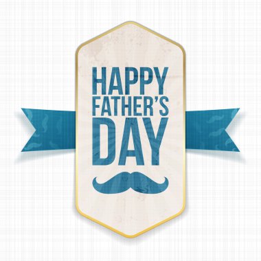 Mutlu Babalar günü Tekstil şerit ile Poster